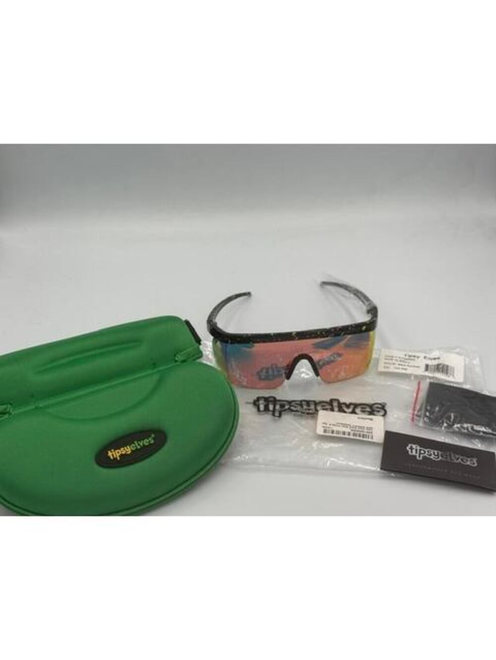 Tipsy Elves Neon Splatter Sunglasses With Case - NWT